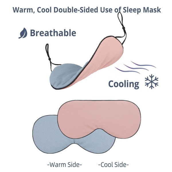 Sommar och vinter dubbel användning issilke cool isögonmask, gjord av issilke och långhäftad bomull