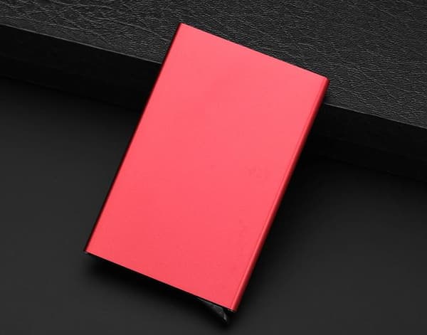 Plånböcker Korthållare med RFID Säker Skydd Aluminiumfack Svart