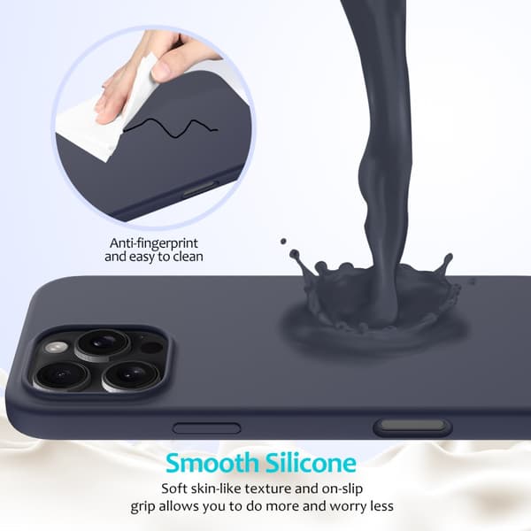 Silikonikuori iPhone 16 Pro Max Keskiyönsininen