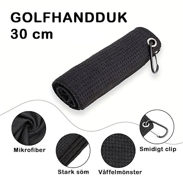 Pieni golfpyyhe 30 cm Musta