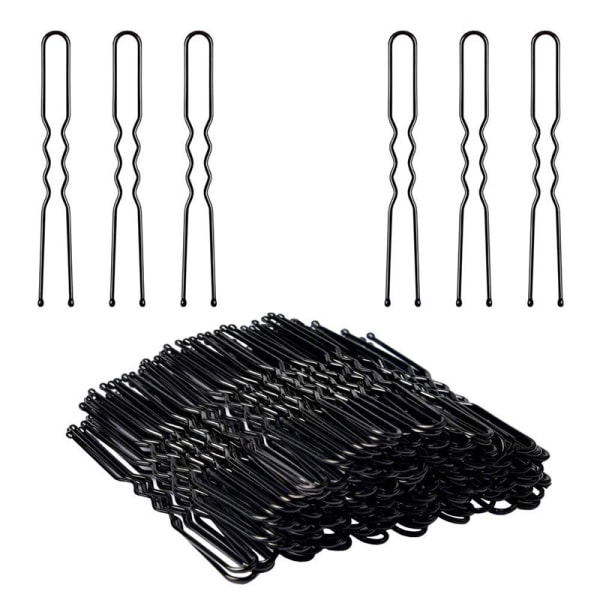 200st U-formade hårnålar Bulle hårnålar, svart