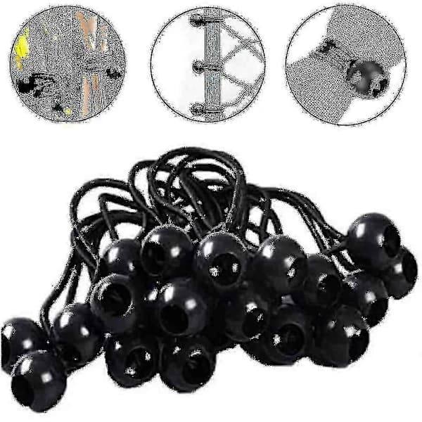 50 st Bungee-remmar med kula, gummispännband för tältfixering
