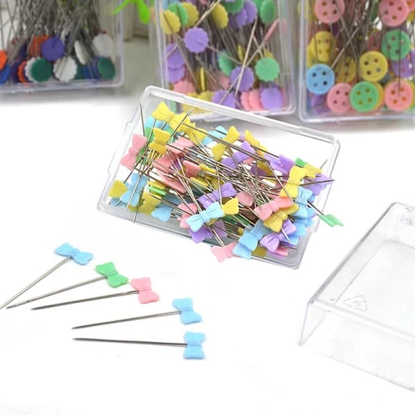 100X Patchworknåle Blomsterknaphovednåle DIY Quiltningsværktøj S slips