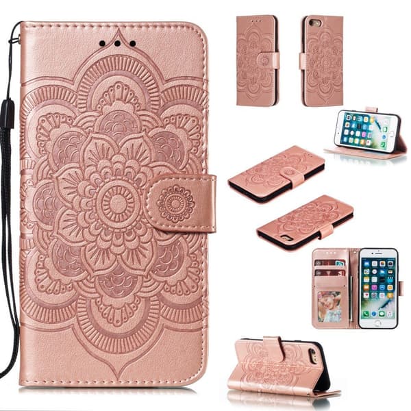 iPhone 7/8/SE (2020/2022) - Mandala Lompakkokotelo - Ruusukulta