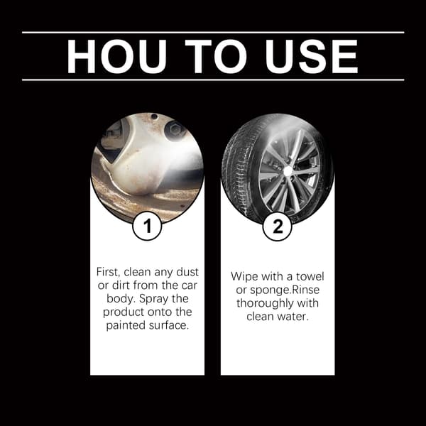 Rustfjernelsesspray til metal, rustfjernelse, pletfjernelse, polering og rustrensning og pleje af bildele.