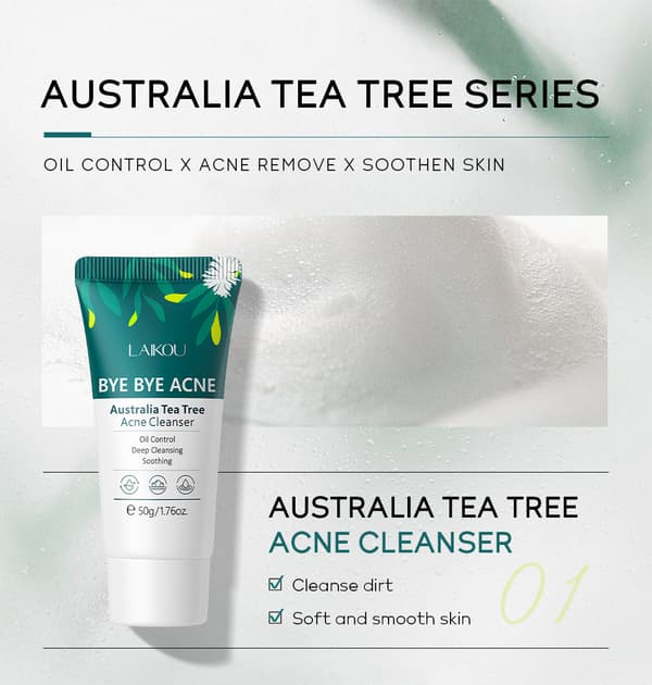 Australisk Tea Tree 5-delat ansiktsvårdsset (OEM) - Rengöring, Kräm, Toner, Serum