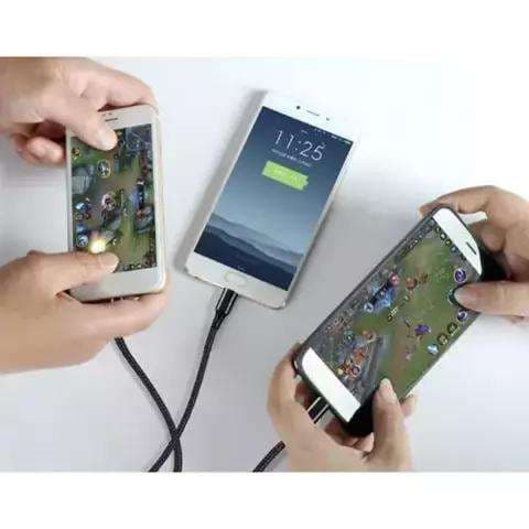 3i1 Micro USB / Lightning / USB Typ-C USB-kabel Svart
