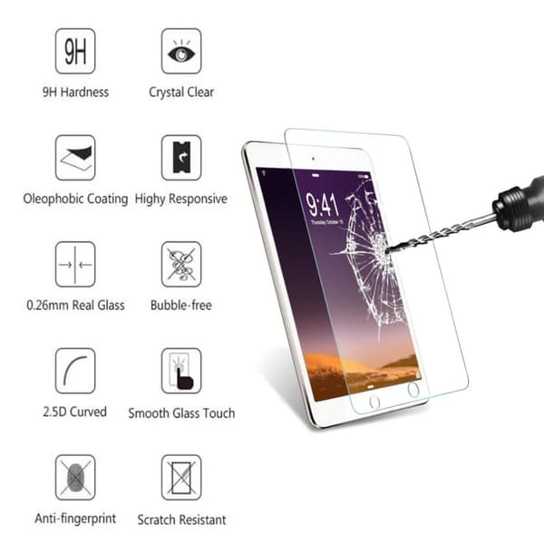 Näytönsuoja iPad 9.7 gen5 2017 karkaistu lasi 0.3 mm läpinäkyvä