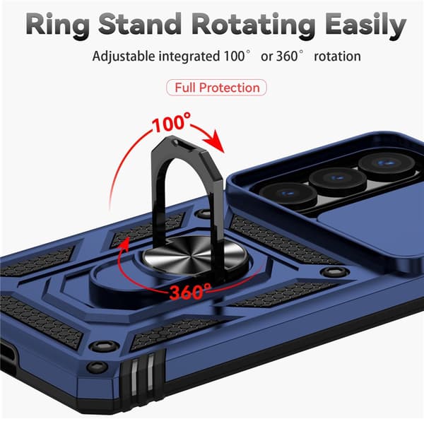 Armor Metal Ring Kameraskydelåg til Samsung Galaxy S26 - Blå Blå