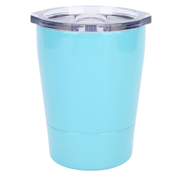 8oz Kompakt kaffekopp i rostfritt stål Bärbar vattenkoppsmugg med lock för Hemresor CampingLjusblå