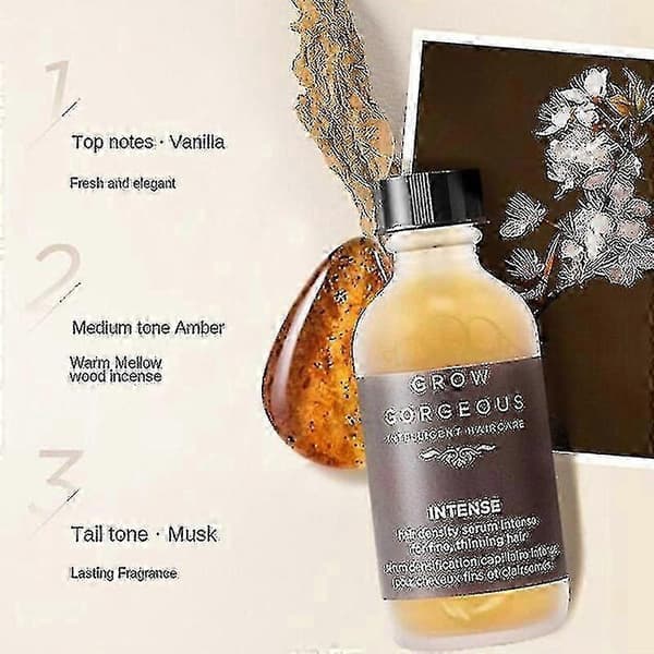 60 ml hårvækstserum, koncentreret regenererende olie, til forebyggelse og behandling af hårtab.