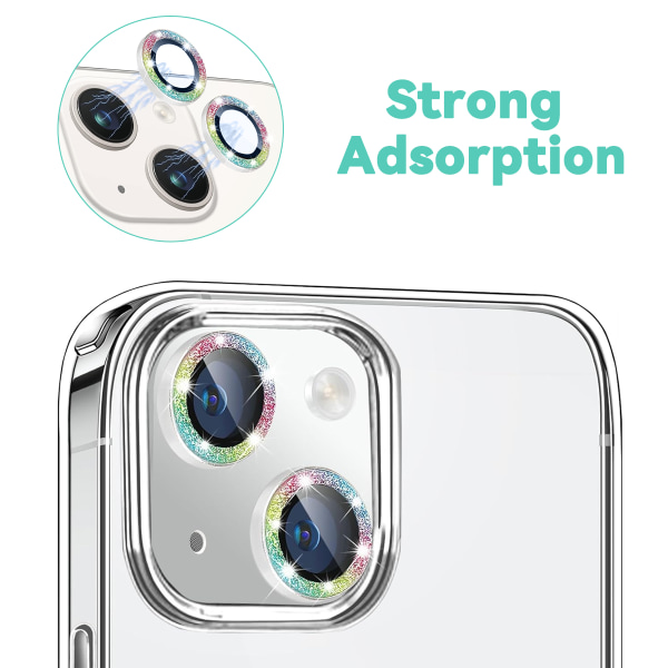 För Apple 15/15 Plus mobiltelefon kamera linsskydd glitter diamant