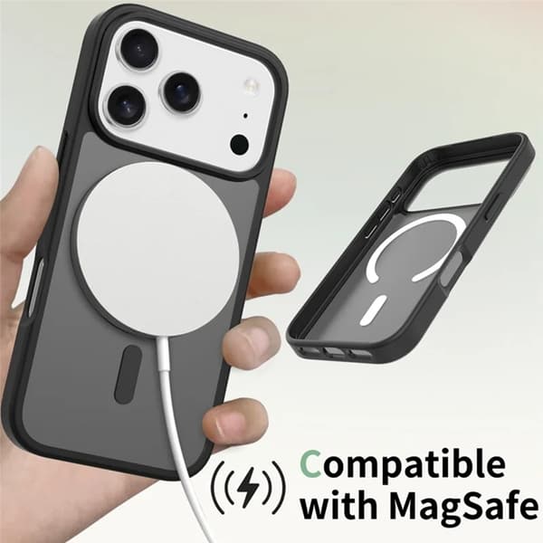 BOOM Mobilcover til iPhone 17 Pro MagSafe TPU Ramme Akryl - Sort Sort
