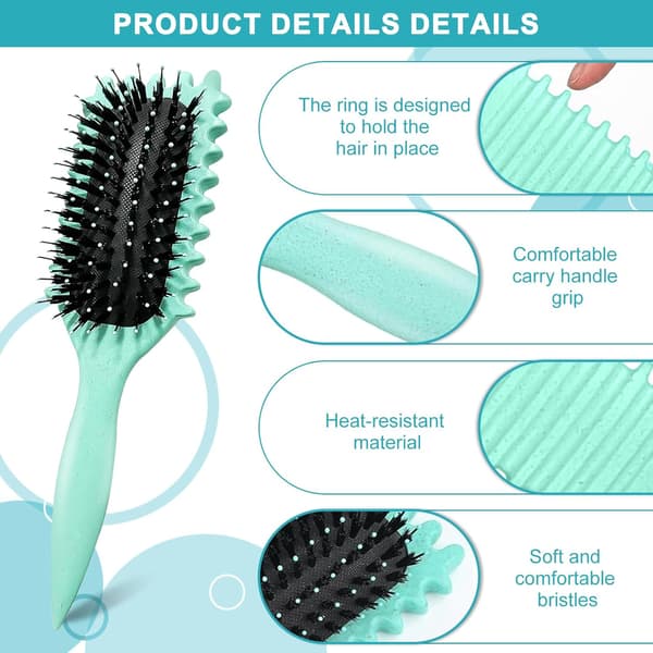 Krøllebørste, specialbørste til krøllet hår, krøllebørste, elastisk krøllebørste, perfekt styling af krøllet og voluminøst hår.