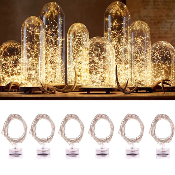 Lyslenke / LED-lenke kobbertråd - 2 m varmhvitt lys