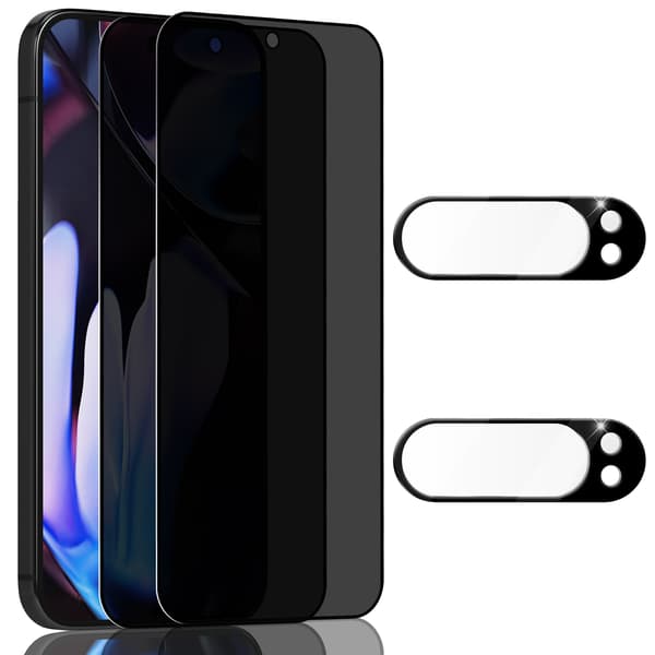 Google Pixel 9 Pro Sekretessskärmskydd (2-pack) och Linsskydd (2-pack) - 9H Härdat Glas - Ultrahög Kvalitet 3D