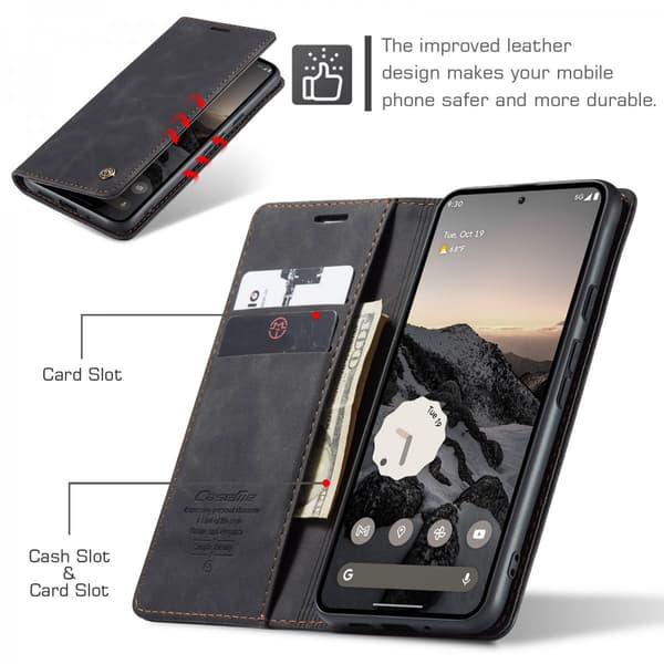 CaseMe Slim Plånboksfodral Google Pixel 10 Pro Svart