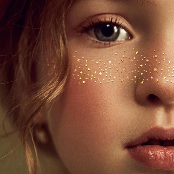10 stk, gullfargede fregner ansiktsklistremerker, gullfargede glitterfregner ansiktsklistremerker, glitterfregner ansiktsklistremerker og barn, glitter sminke s