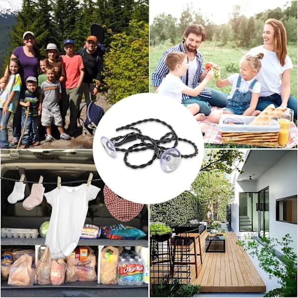 2 stk klessnor, justerbar elastisk klessnor, campingklessnor for utendørs camping