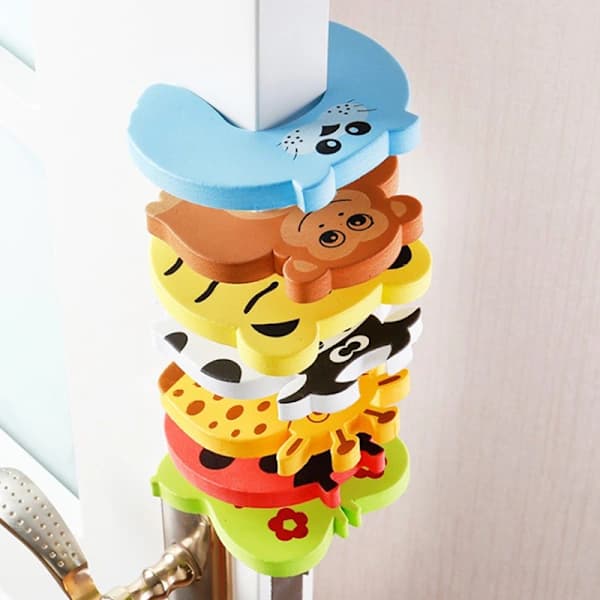 Sikkerheds fingersikker blød skum dørstopper lås børnebeskyttelse 5 stk. tilfældig