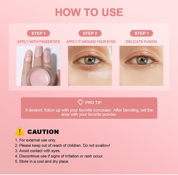 Øyelysende krem, concealer for mørke ringer og lysning under øynene.
