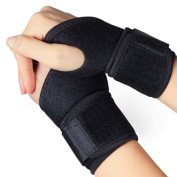 Xelparuc justerbar atletisk handledsbygel för män och kvinnor, stöd för karpaltunnel, tendinit, tyngdlyftning, (svart /1 par)