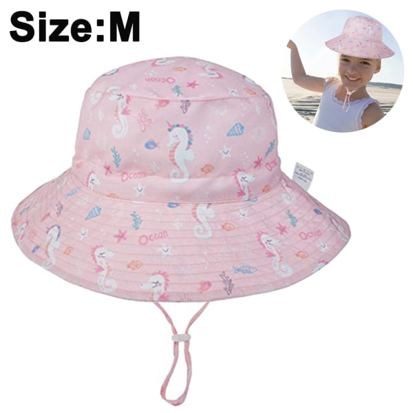 1 st Baby Baby Toddler Bucket Hat för Baby Girls Spädbarnsstrandmössa med bred brätte Barnkepsar