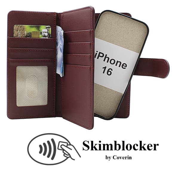 Skimblocker iPhone 16 XL Magnetisk Pung Etui (Sort)