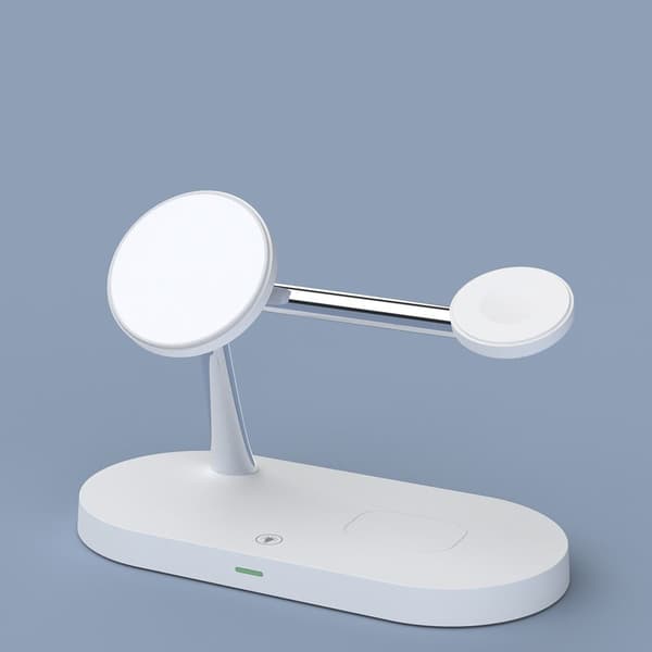 Tech-Protect 15W LED 3-i-1 Magnetisk MagSafe Lader (Hvit)