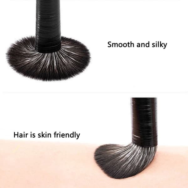 7 stk. øjenskyggebørstesæt Makeup øjenbryn - 6 børster + 1 vinklet sort