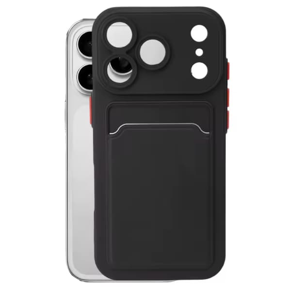 Iphone 17 Pro Max -kotelo matkapuhelinkotelo korttipaikka musta MUSTA