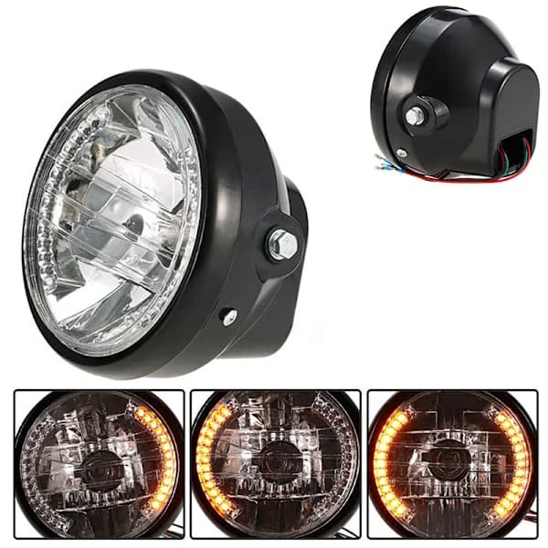 Universal 7 tommer motorcykel forlygte LED blinklys