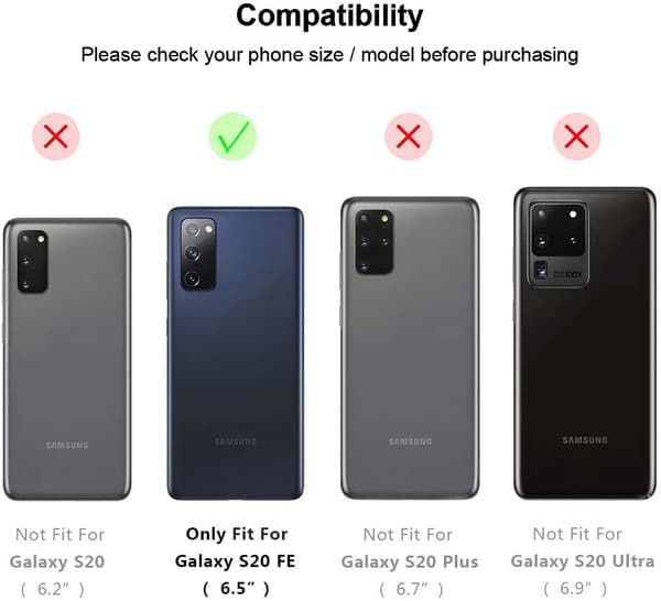 Samsung Galaxy S20 FE / S20 Lite Telefoncover (med SIM-kortplads, sort)