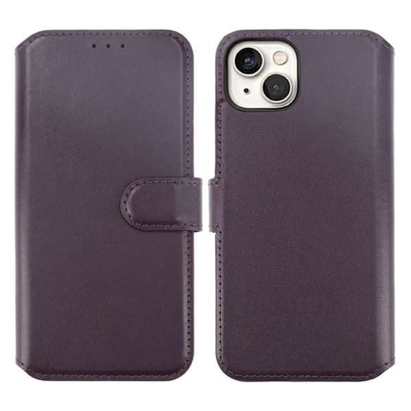 iPhone 15 Plus Lommebokdeksel, Rvelon Skinn - Lilla