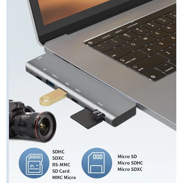 Macbook Pro/Air, 7-i-1 Mac-adapter kompatibel med MacBook Pro 2