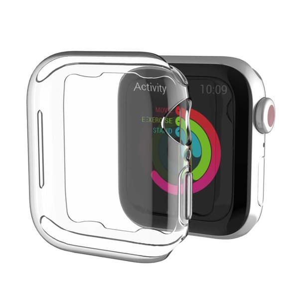 Full Coverage TPU-deksel Apple Watch 4/5/6/SE Skjermbeskytter 40mm Transparent