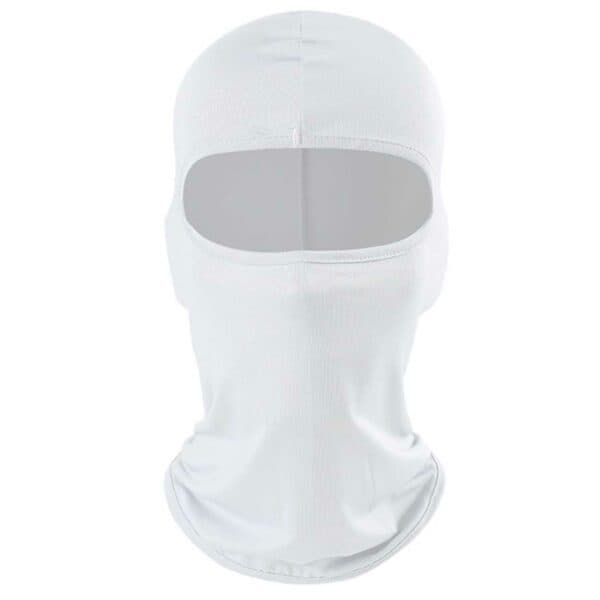 Tunn Vit Balaclava Rånarhuva Skimask 1 Hål Vit