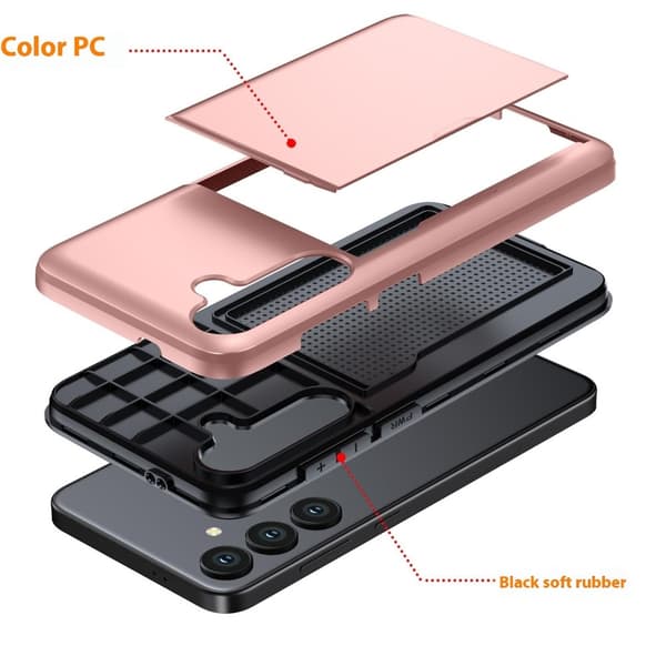 Samsung A56 5G Armor-korttipidikekotelo - Musta Musta
