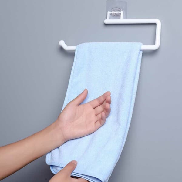 Selvklebende holder for husholdningspapirhåndklekrok hvit hvit