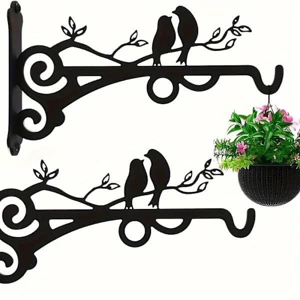 Set med 2 blomkorgshängare Mångsidiga krokar för hängande växter Inomhus Utomhus Väggmontering 2 st