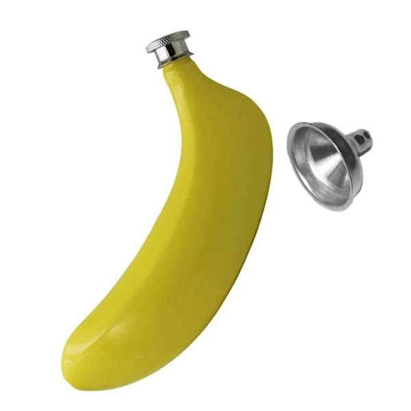 Banan rustfritt stål lommelærke 15 cl. Gul og traktsett