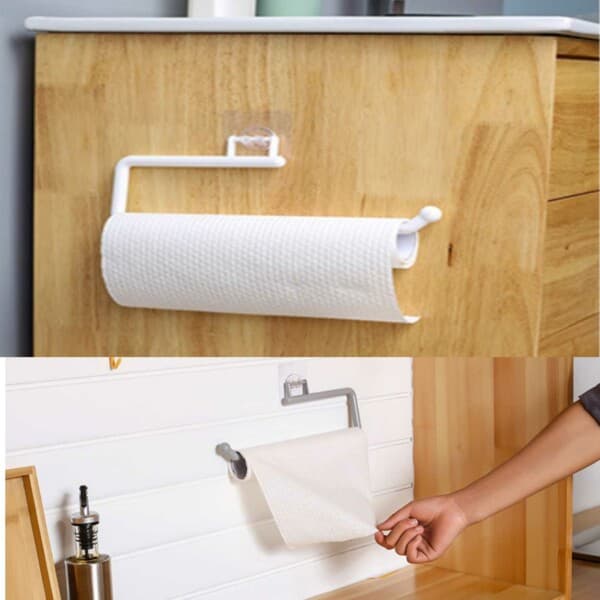 Selvklebende holder for husholdningspapirhåndklekrok hvit hvit