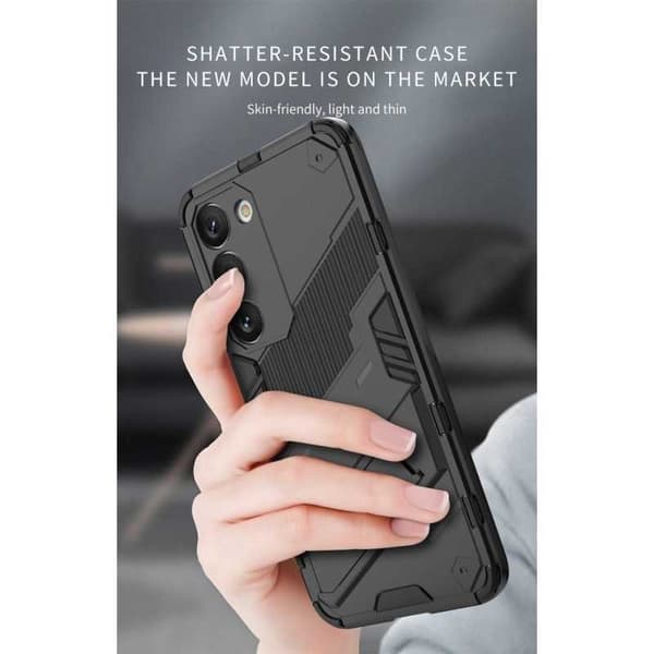 Samsung S23 Plus Stødsikkert Cover med Støttefod ThinArmor V2 Sort