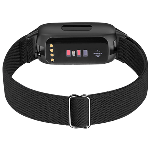 Fitbit Inspire 3 Elastisk Nylonarmbånd Svart Svart