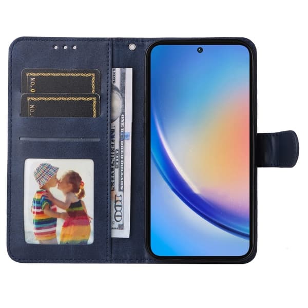 Samsung A35 5G PU læderpung etui - Flere farver blå