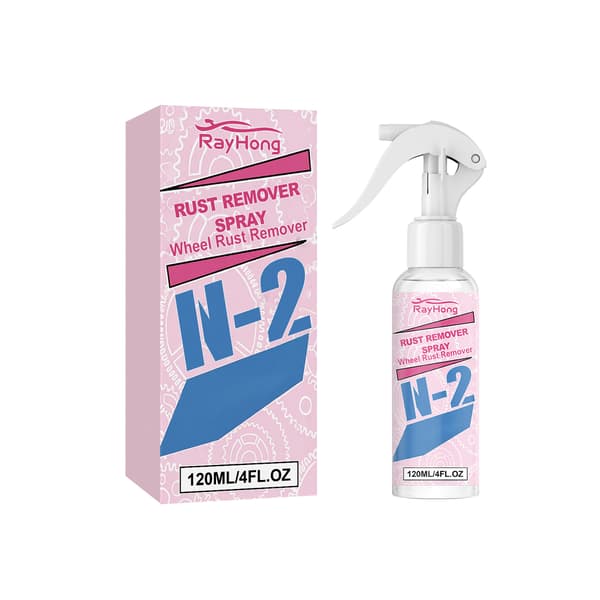 Rustfjernerspray til bildele og komponenter, praktisk til daglig vedligeholdelse og rengøring.