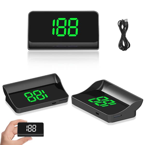 Head-up display GPS speedometer, forrudeprojektor, automatisk lysstyrkejustering, plug-and-play USB-interface, tydelig stor skrifttype, velegnet til køretøjer