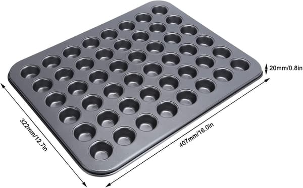 48-koppers cupcake bageform, non-stick belægning, 48-koppers mini muffinform, rund cupcake bageform, ovnbageform, bageredskaber, køkkentilbehør