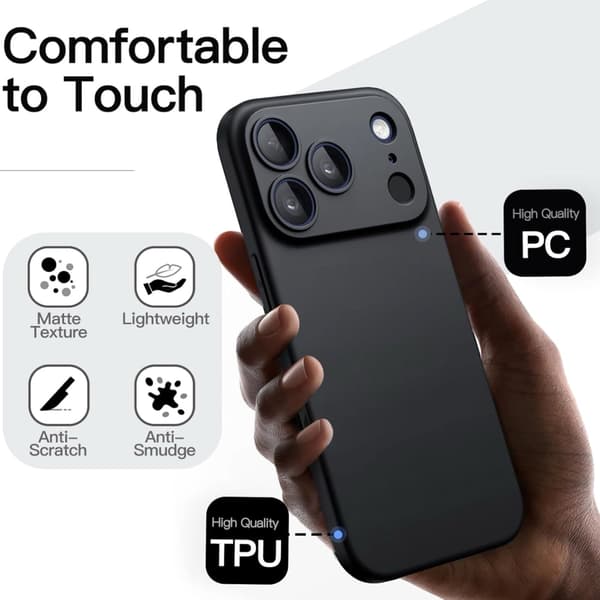 Silikon TPU-telefondeksel til iPhone 17 Pro Max - Rosa