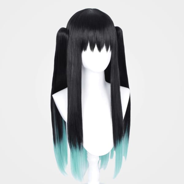Lång syntetfiberperuk för cosplay + perukmössa